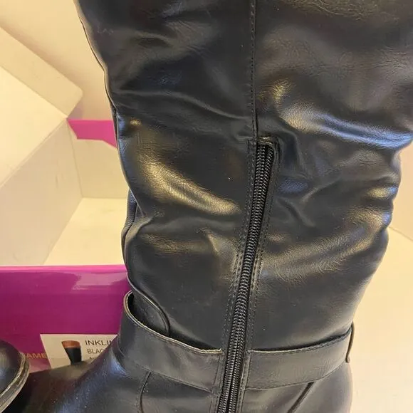 Rampage black brown riding boots 9m 1/2 zipper calf inkling style
