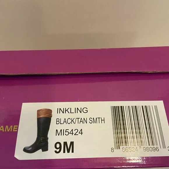 Rampage black brown riding boots 9m 1/2 zipper calf inkling style