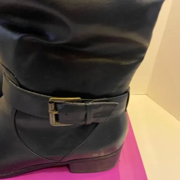 Rampage black brown riding boots 9m 1/2 zipper calf inkling style