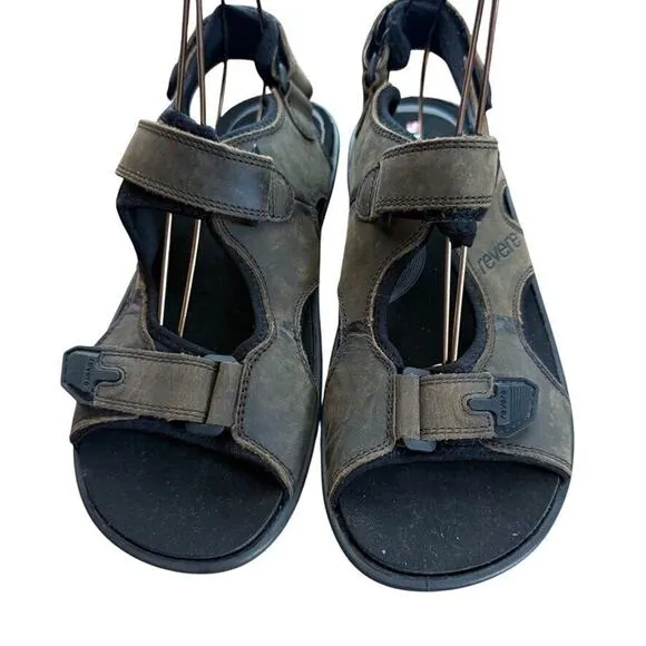 Revere Montana Crazy Horse Brown Leather Sport Hiking Camping Sandals Shoes 9