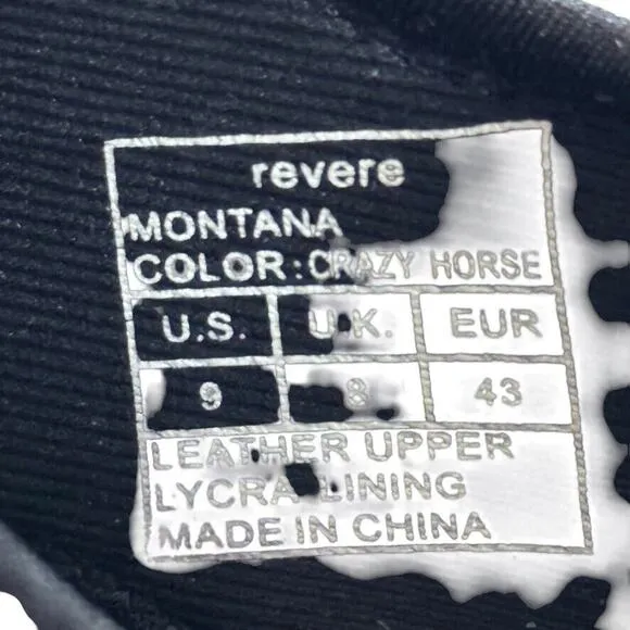 Revere Montana Crazy Horse Brown Leather Sport Hiking Camping Sandals Shoes 9