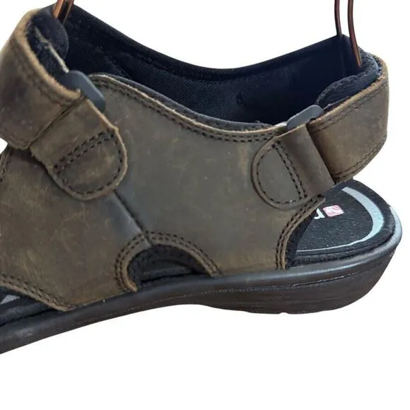 Revere Montana Crazy Horse Brown Leather Sport Hiking Camping Sandals Shoes 9