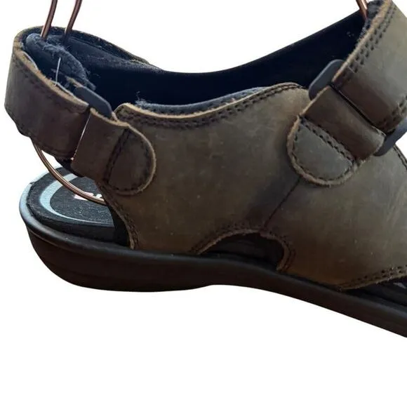 Revere Montana Crazy Horse Brown Leather Sport Hiking Camping Sandals Shoes 9
