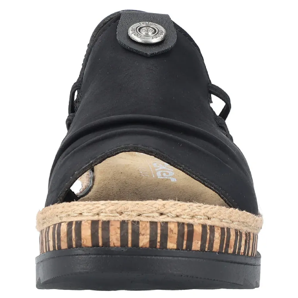 Rieker V7972-00 (Snowdonia) Black Sandals