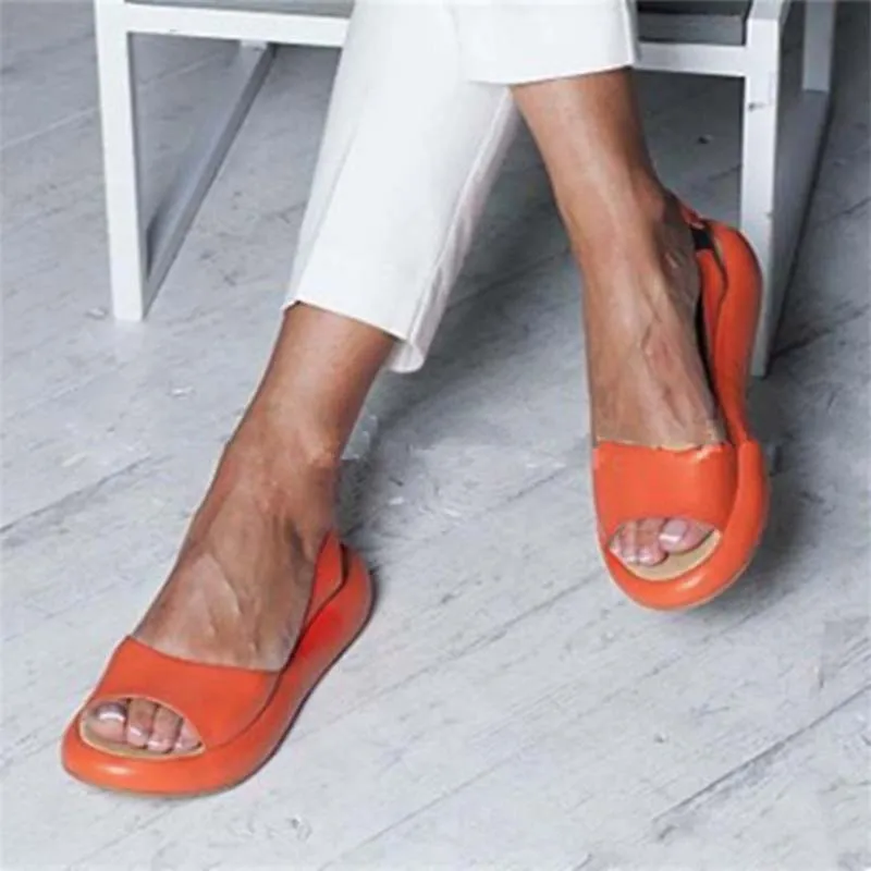 Sandals Flip Flops Candy Color Summer Rome Slip-On Breathable Non-slip Shoes Sandal Slides Solid Female