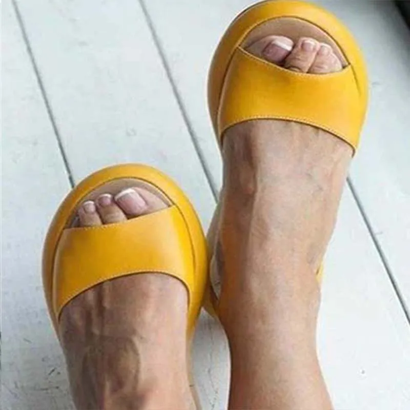 Sandals Flip Flops Candy Color Summer Rome Slip-On Breathable Non-slip Shoes Sandal Slides Solid Female