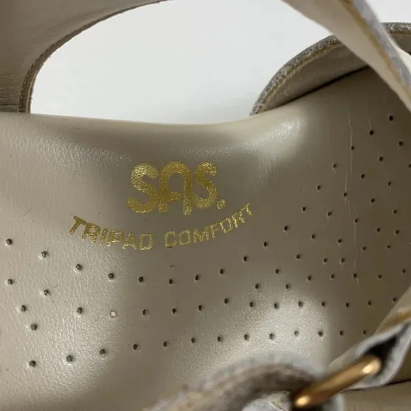 SAS Suntimer - Heeled Sandal pearl bone size 7.5 SLIM sandal supportive