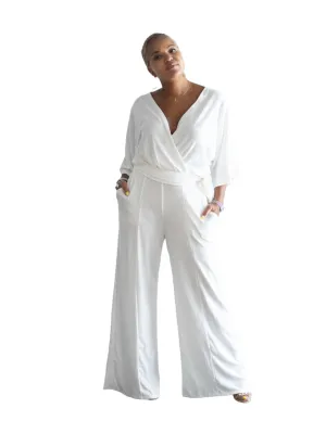 Serena - Zen Wide Leg Jumper - White - TN - 151