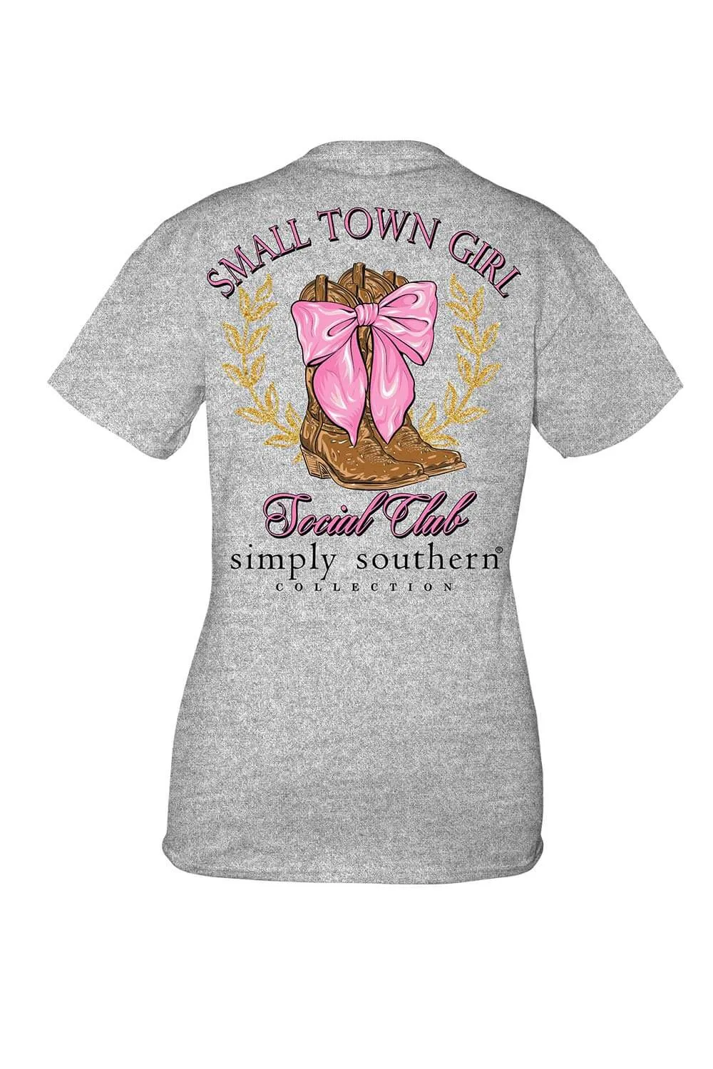 Simply Southern Small Town Girl T-Shirt for Women in Heather Grey | SS-SMALLTOWN-HTHRGRY