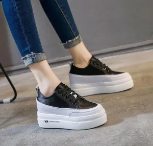Small Size Thick Sole Silk Satin Lace Up Trainers AS127