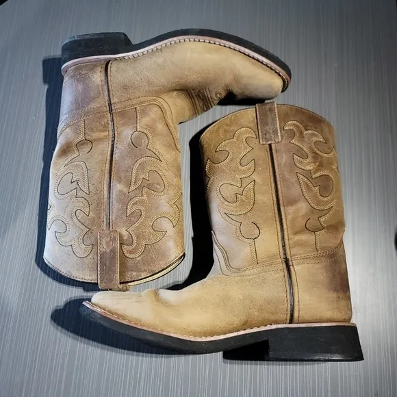 SMOKY MOUNTAIN BOOTS Kids Pueblo Dark Crazy Horse Western Boots (3520Y) Size 4.5