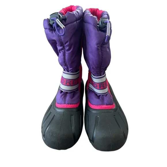 Sorel Girls size 2 Pink Purple Cub Snow Boots Winter Waterproof