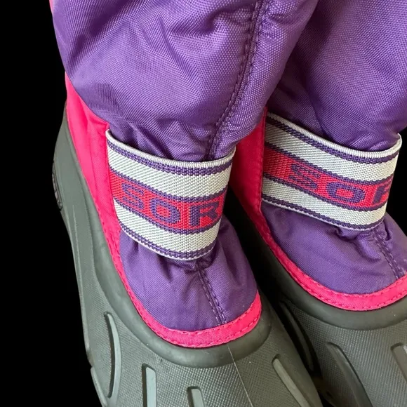 Sorel Girls size 2 Pink Purple Cub Snow Boots Winter Waterproof