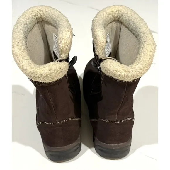 Sorel Waterfall Mid Winter Boots Dark Brown Leather Suede Womens Size 9.5 Snow