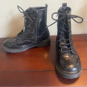 Steve Madden Girls Black/Sparkles Boots Sz 2