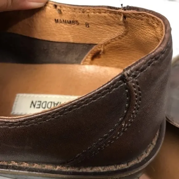 Steve Madden ‘MAMMBO’ brown leather  Men’s Loafers size 8