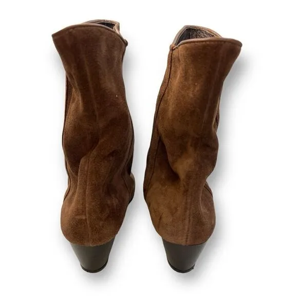 Sundance Leather Suede Appliqué Western Boots Size 39