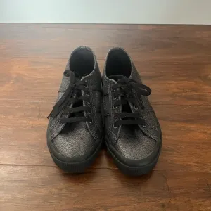 Superga 2750 Lamew Hematite Black glitterTextured Sneakers- Size 1 NWOT