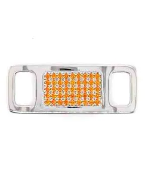 TAGS Sneaker Jewelry: Silver with Orange Cubic Zirconia Design