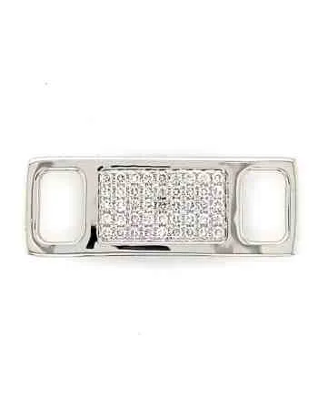 TAGS Sneaker Jewelry: Silver with White Cubic Zirconia Design