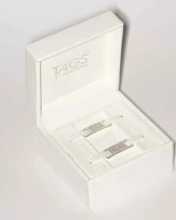 TAGS Sneaker Jewelry: Silver with White Cubic Zirconia Design