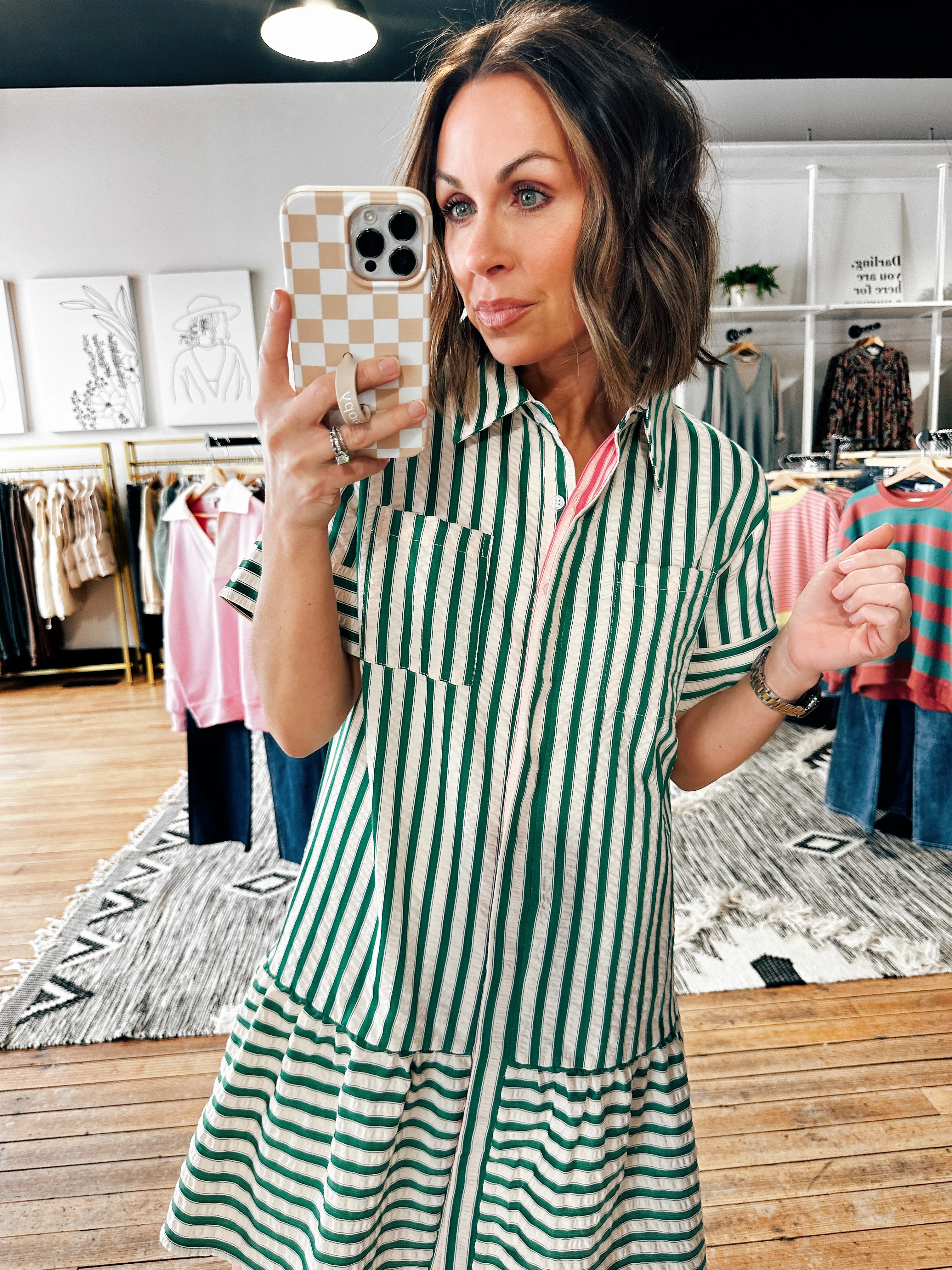 Tennis Green Stripe Dress