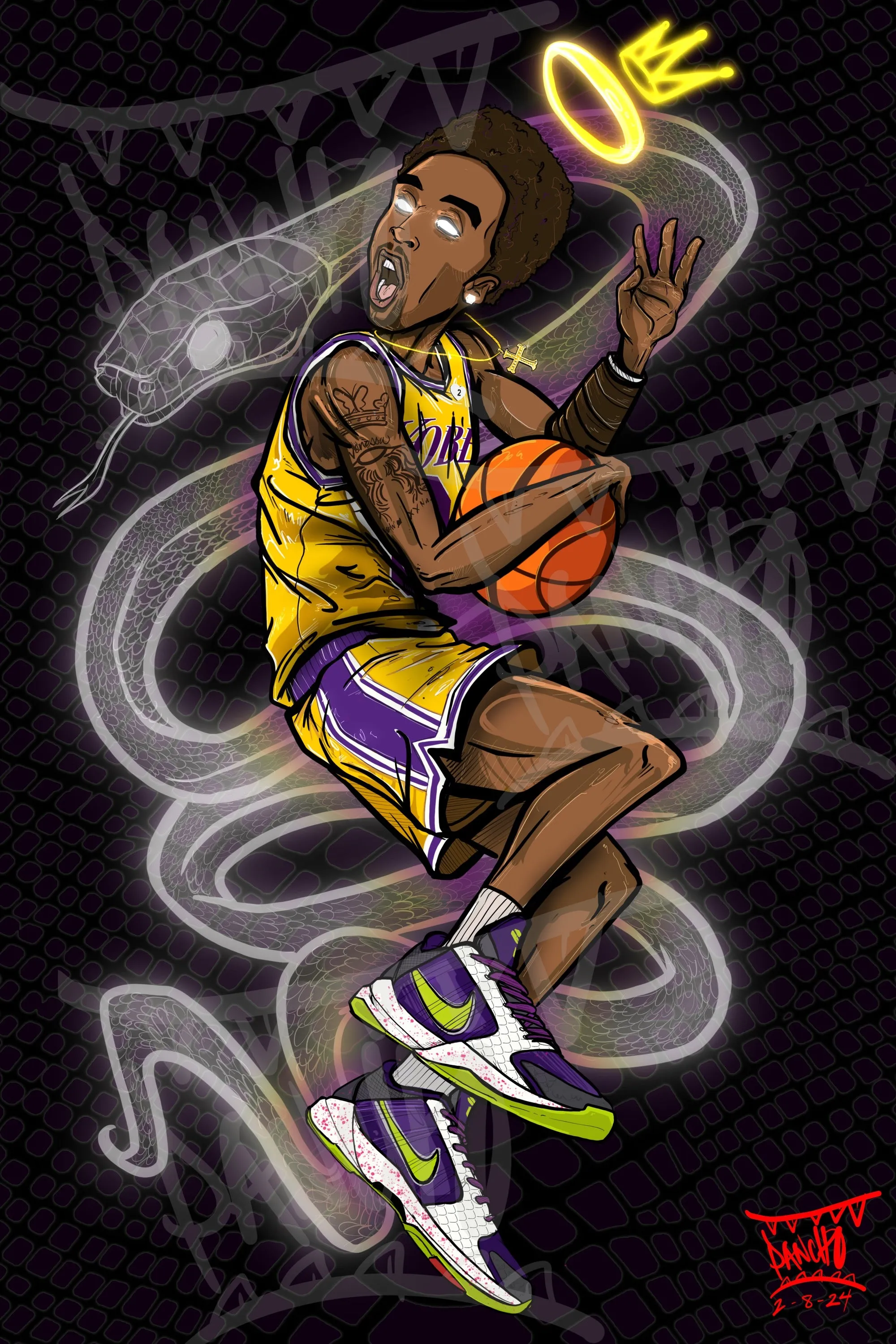The Black Mamba Print - Lakers Yellow