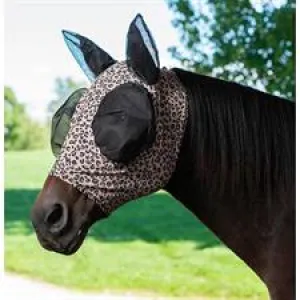 TK37400-50-2-M-Leopard Fly Mask Lycra Covered Ear