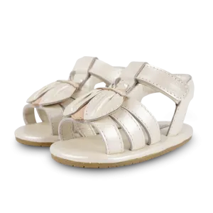 Tuti Sky Sandals | Golden Beetle | Off White Metallic Leather