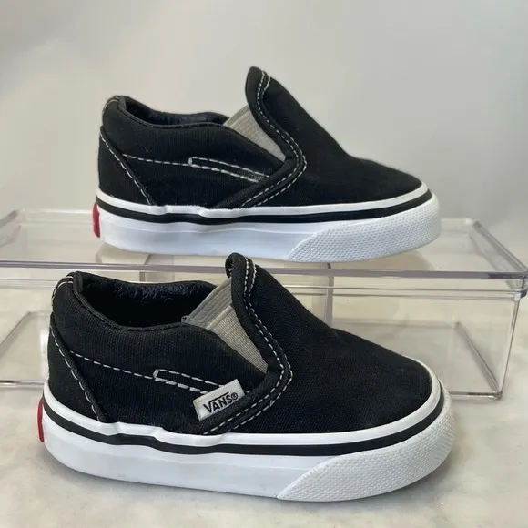 Vans classic slip on canvas black sneakers Size 3