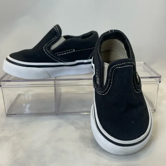 Vans classic slip on canvas black sneakers Size 3