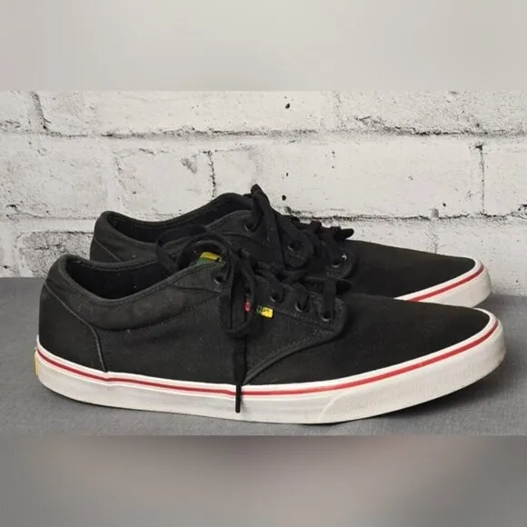 Vans Men's ATWOOD Rasta Black/Red Sneakers Style #500714