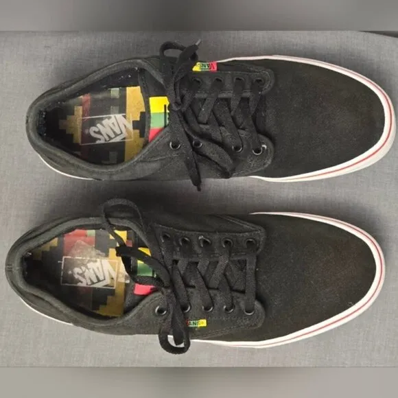 Vans Men's ATWOOD Rasta Black/Red Sneakers Style #500714