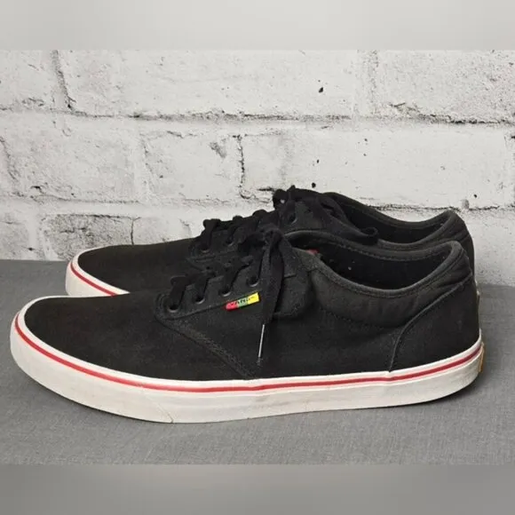 Vans Men's ATWOOD Rasta Black/Red Sneakers Style #500714