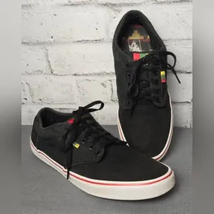 Vans Men's ATWOOD Rasta Black/Red Sneakers Style #500714