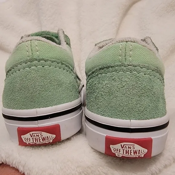 VANS Mint Old Skool white stripe sneakers little girls shoes Size 5T
