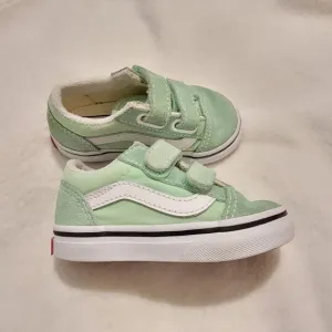 VANS Mint Old Skool white stripe sneakers little girls shoes Size 5T