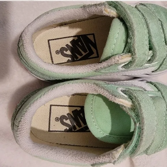 VANS Mint Old Skool white stripe sneakers little girls shoes Size 5T
