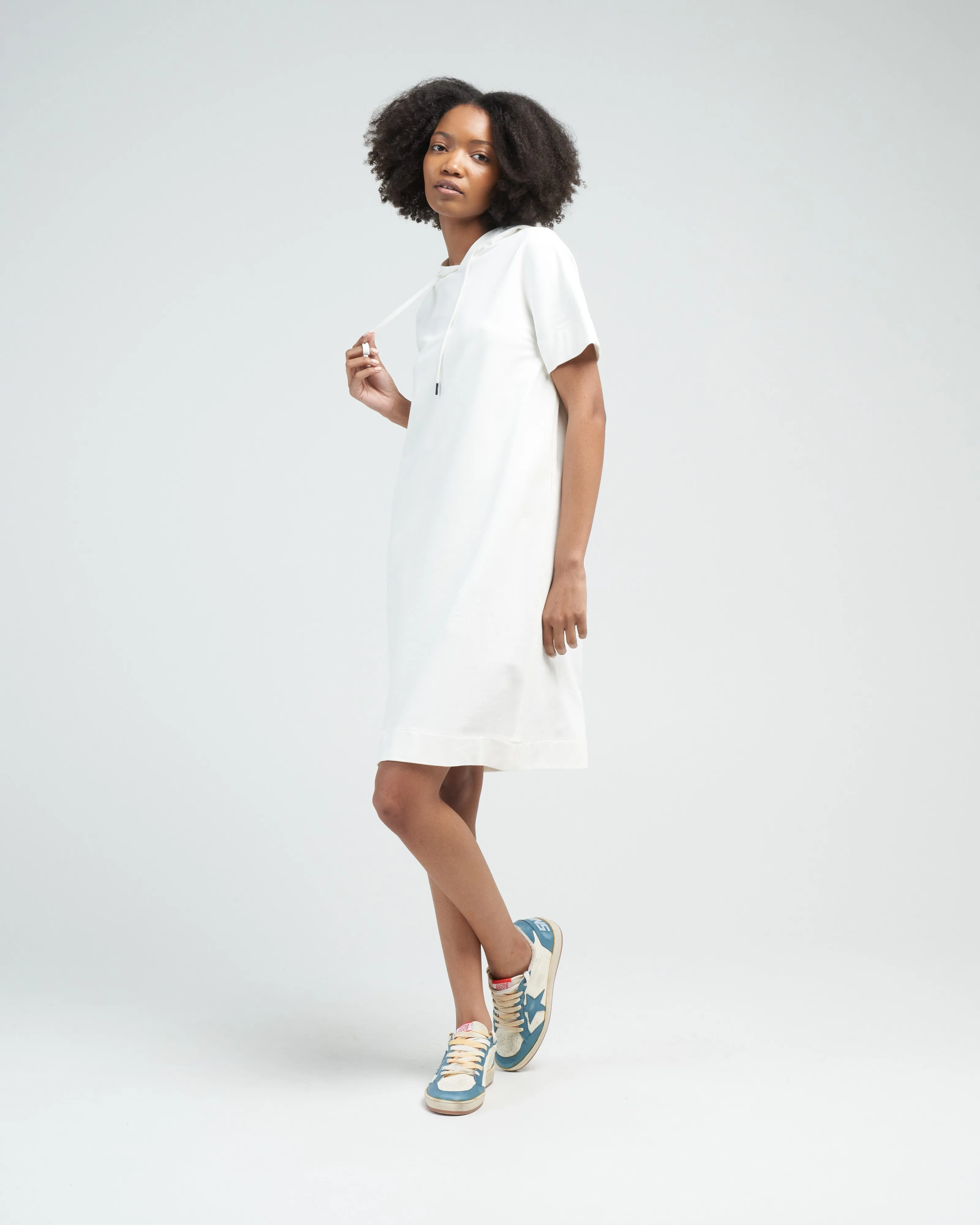 vestito hooded dress - latte