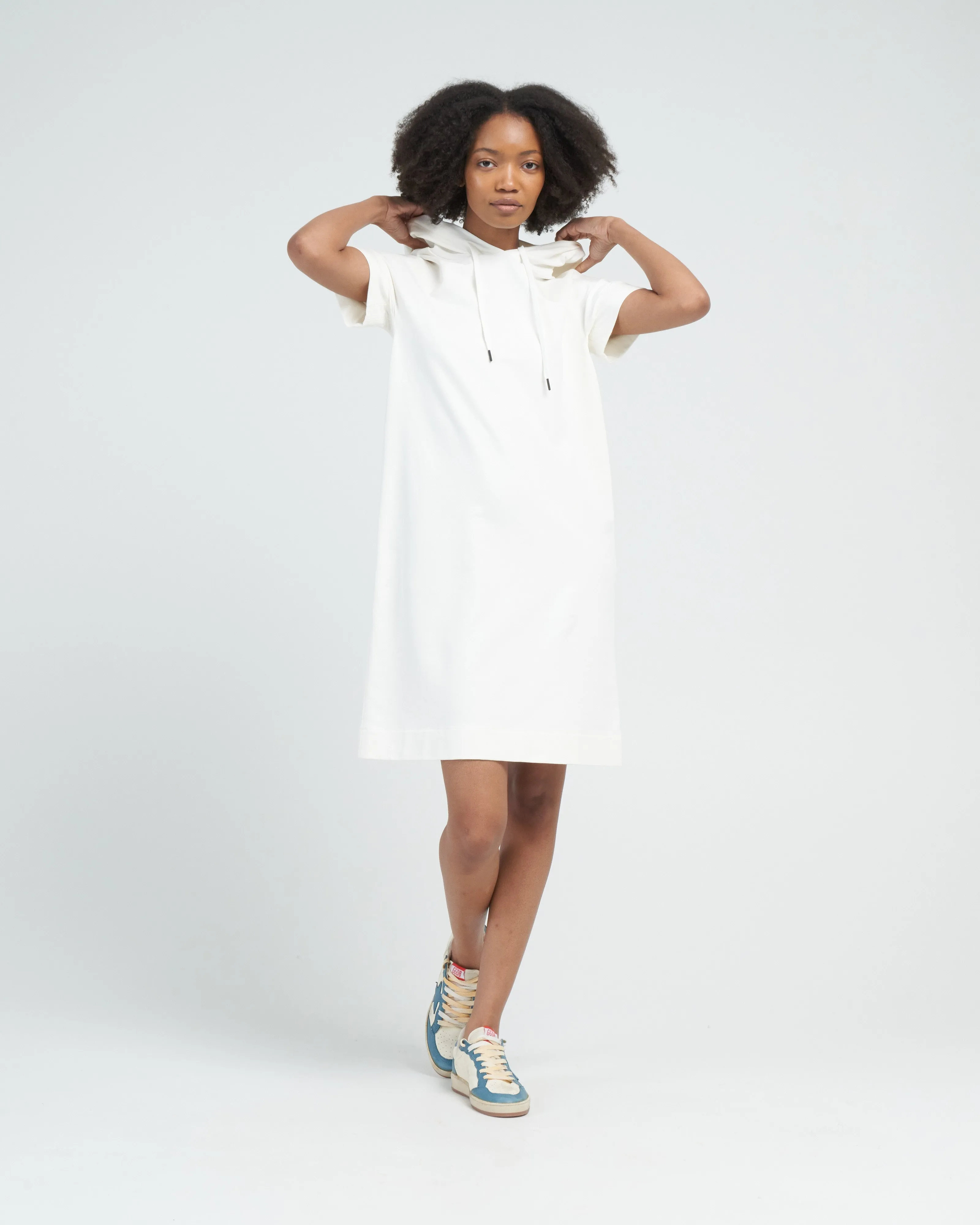 vestito hooded dress - latte