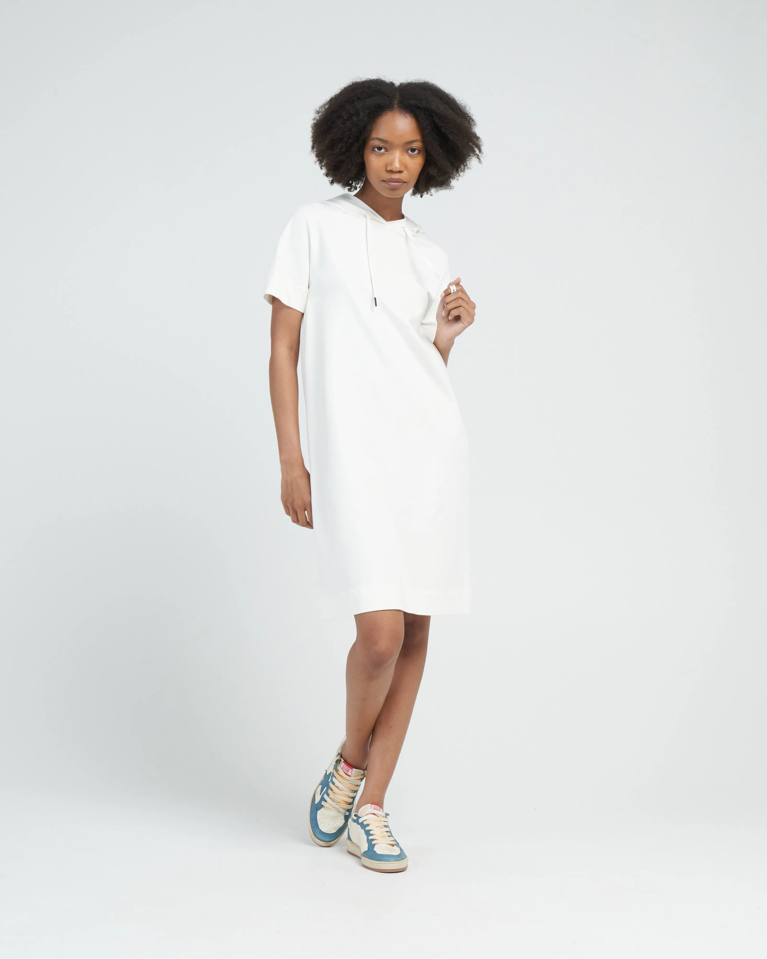 vestito hooded dress - latte