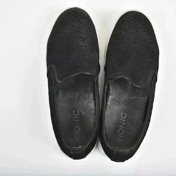 Vionic Splendid Midi Perf Slip-on Sneakers Leather Orthotic Arch Support Size 6