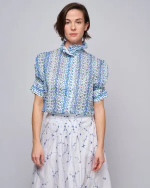 vita blouse - green/cobalt