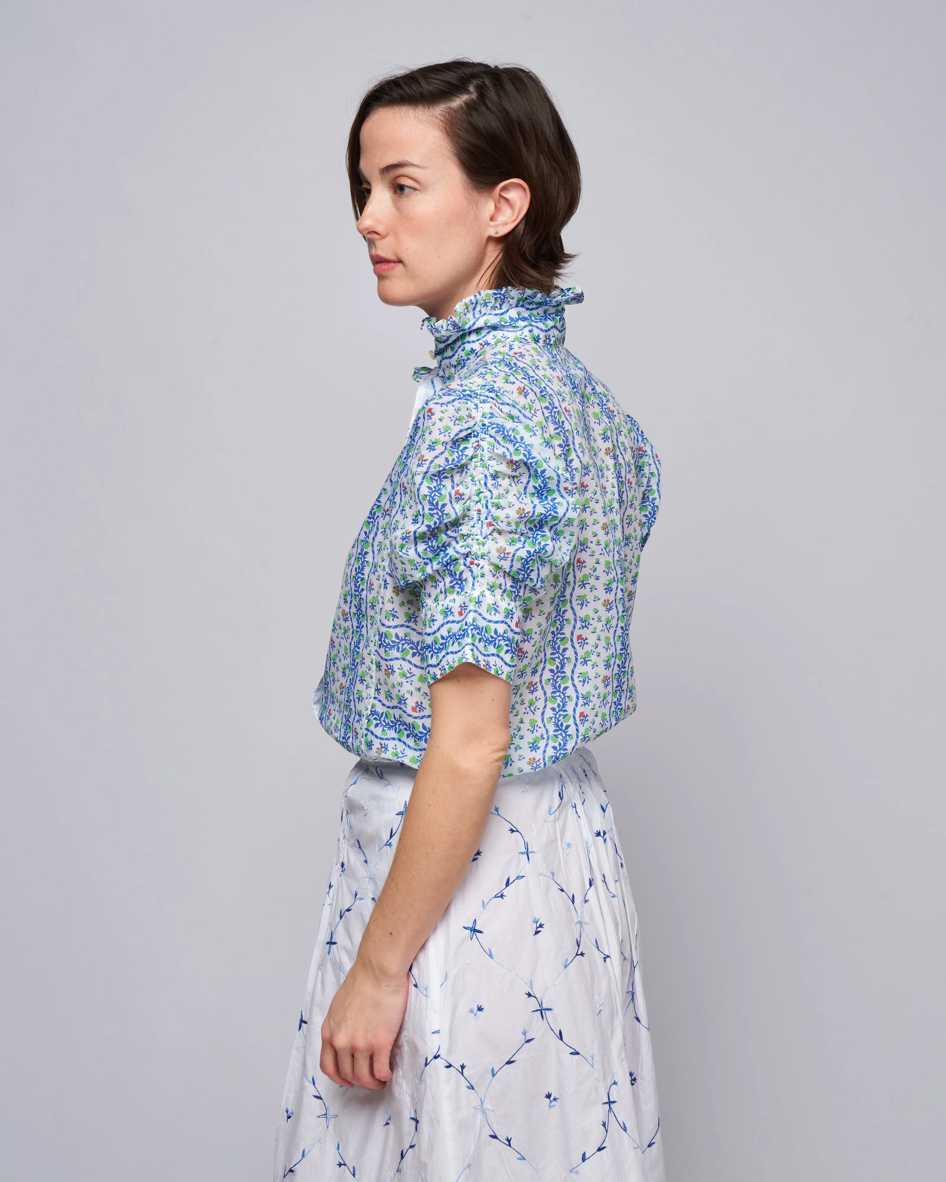 vita blouse - green/cobalt