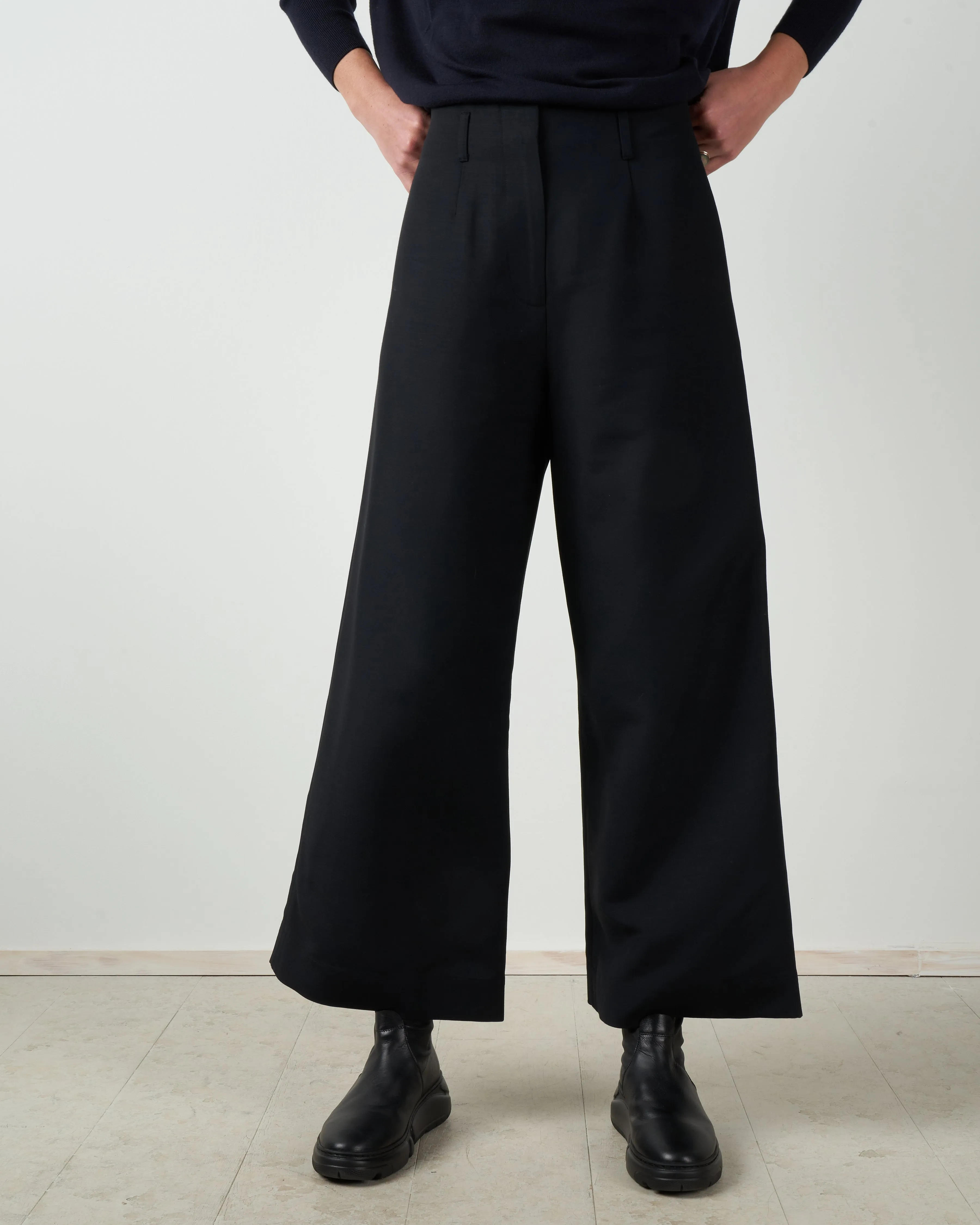wide leg pant - black