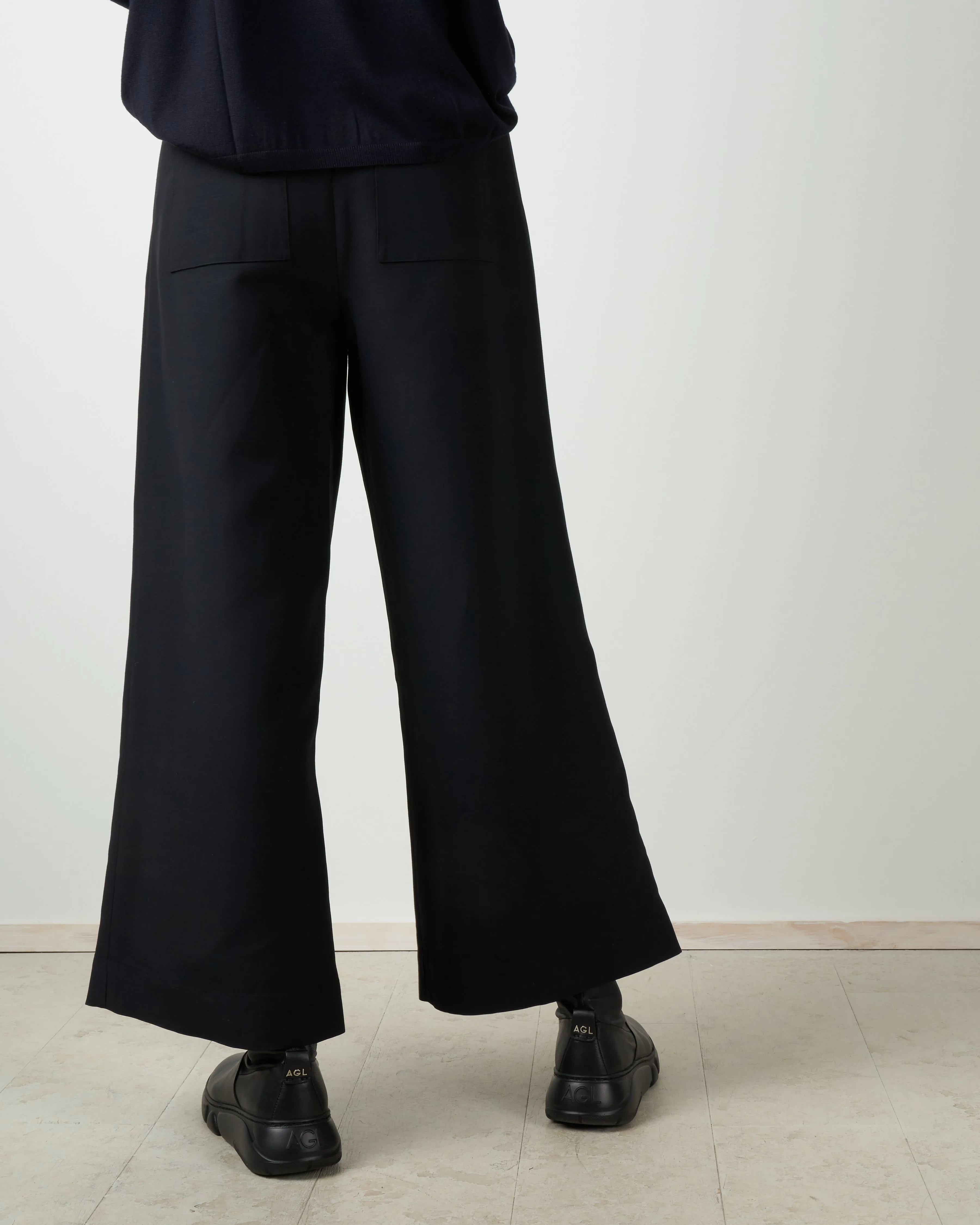 wide leg pant - black