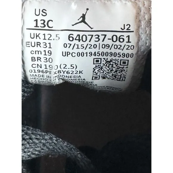 Youth Nike Air Jordan 1 Mid 'Black Arctic Punch' Black Leather Sneakers Sz 13C